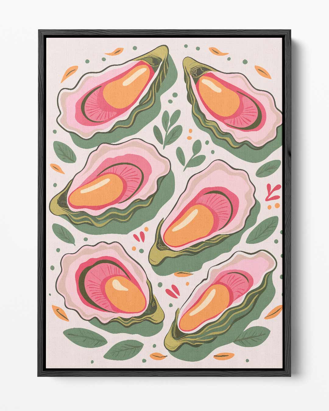 Vrolijke Oester Illustratie – portret kunstwerk als wanddecoratie
