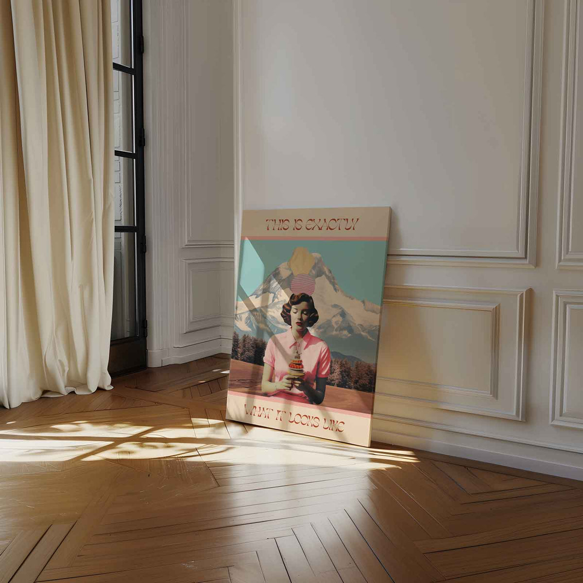 Surrealistische Dame met IJs – staand kunstwerk voor modern interieur