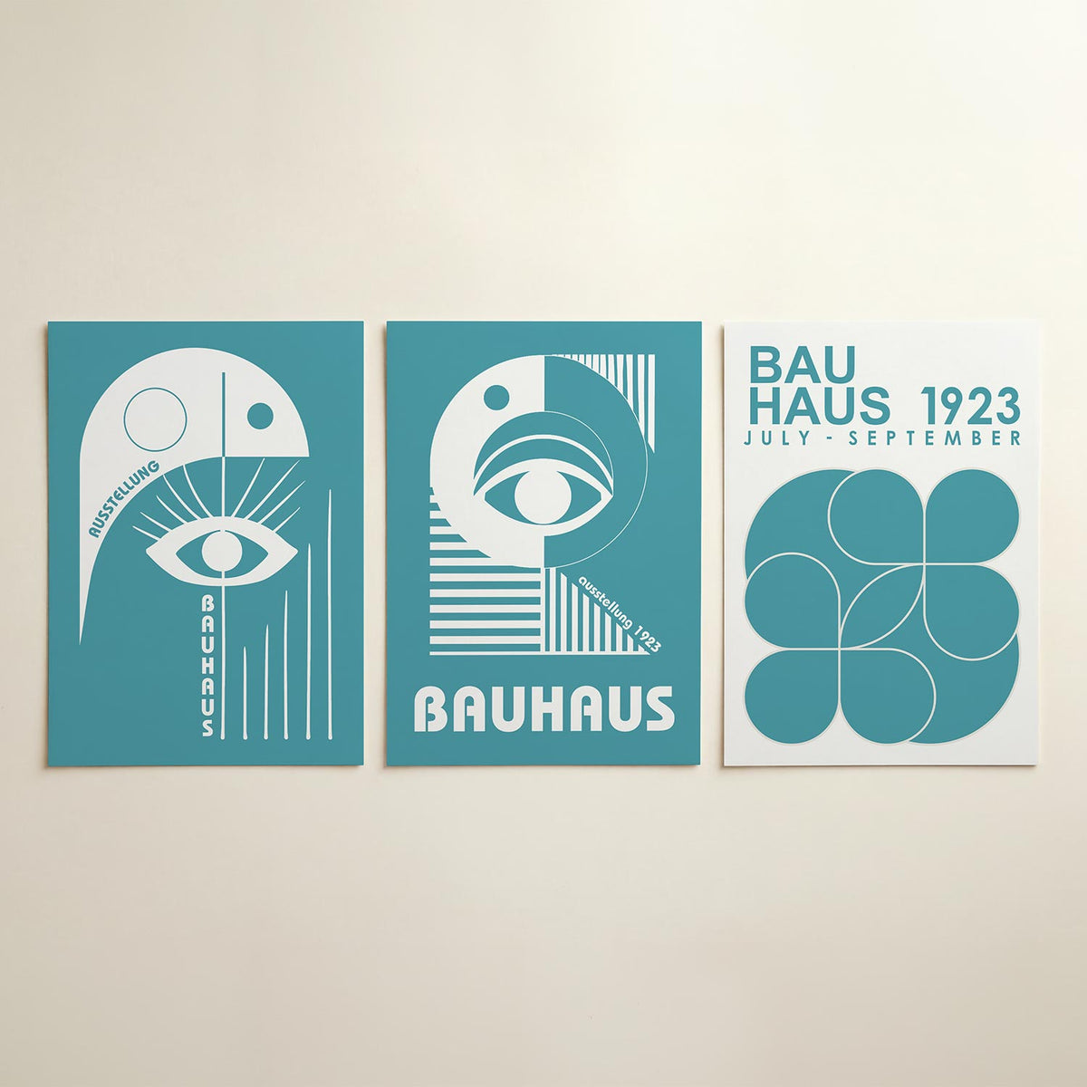 Vorm en lijnen posterset – detailweergave – deze posterset in drie delen toont een speelse combinatie van cirkels, lijnen en
