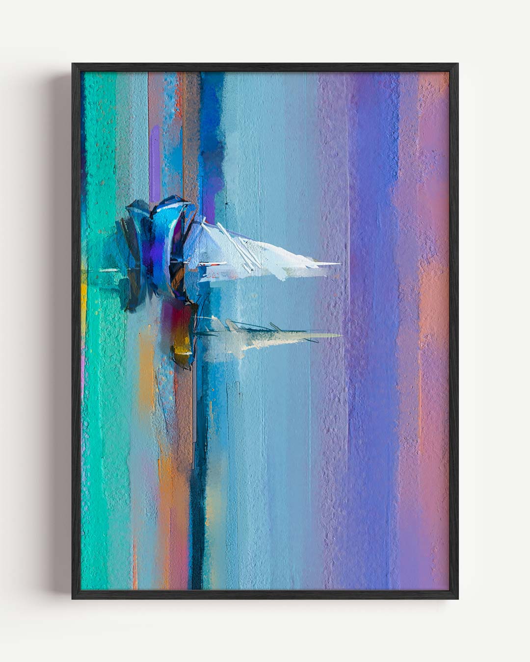 Abstracte Zeilboot – Popart en Streetart portret poster als wanddecoratie