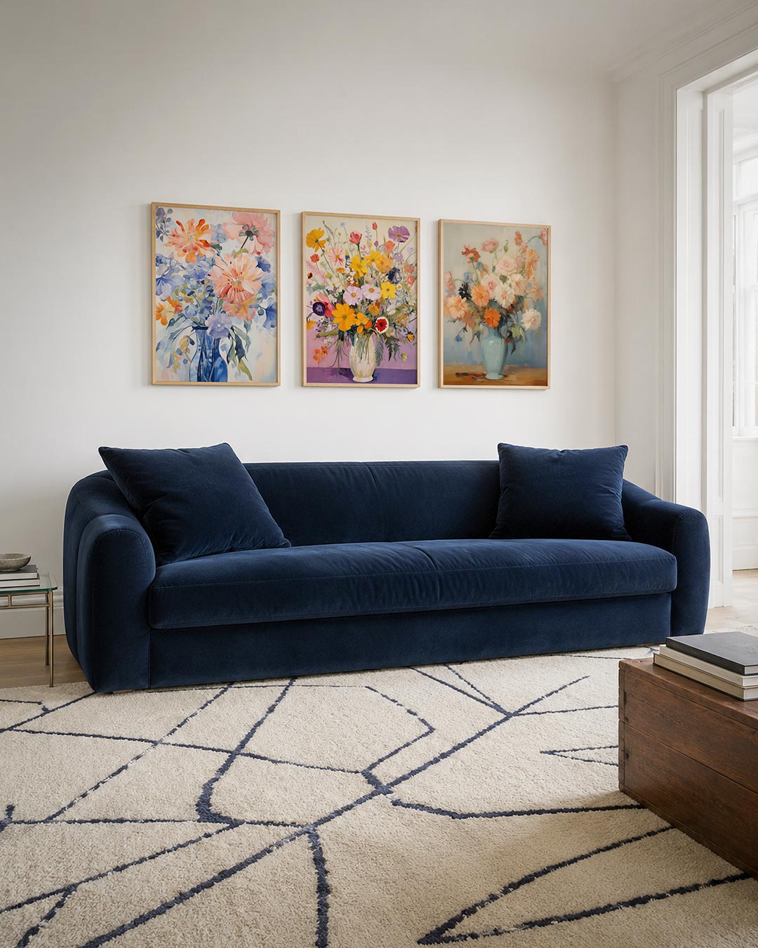 Bloemenpracht in kleur driedelige posterset – deze posterset in drie delen toont een levendige