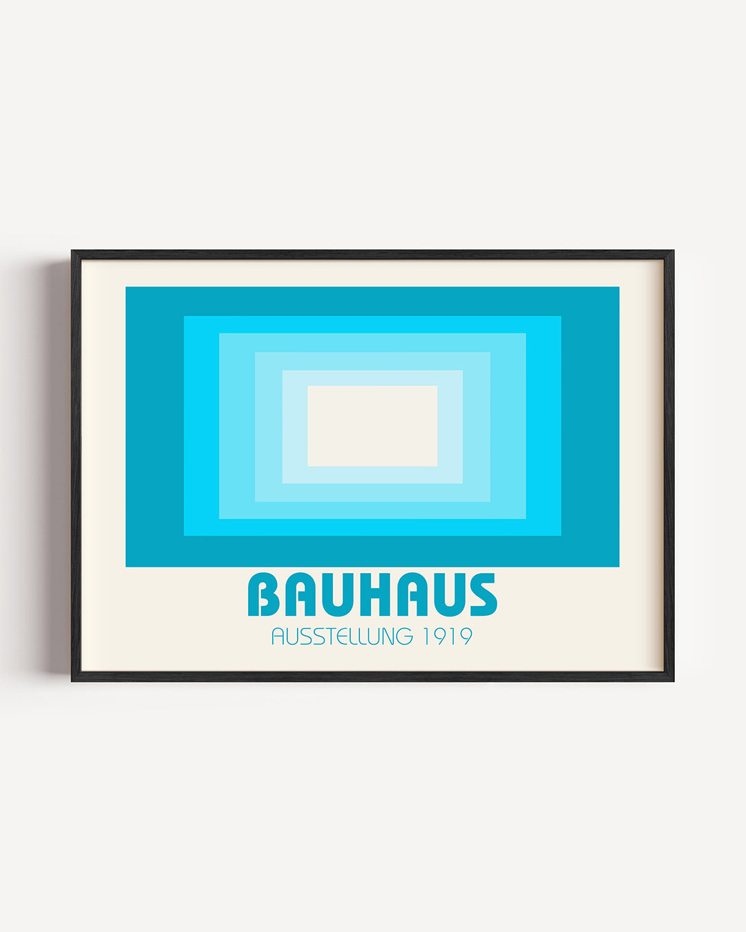 Vormritme en kleur – liggende Bauhaus poster als wanddecoratie