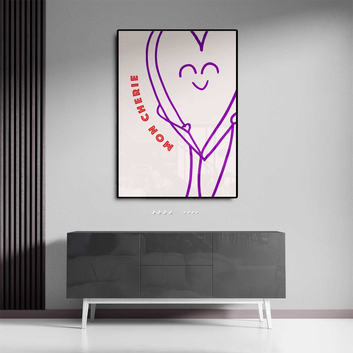 Mon Chérie – dibond wanddecoratie in staand formaat