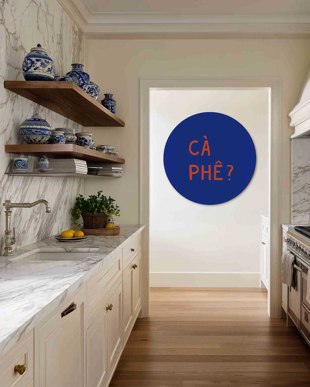 Cà phê – dierenprint muurcirkel voor aan de muur