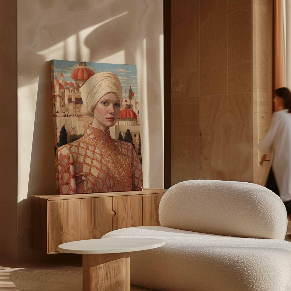 Oosters Elegantie Portret – modern portret kunstwerk van WallArtistic