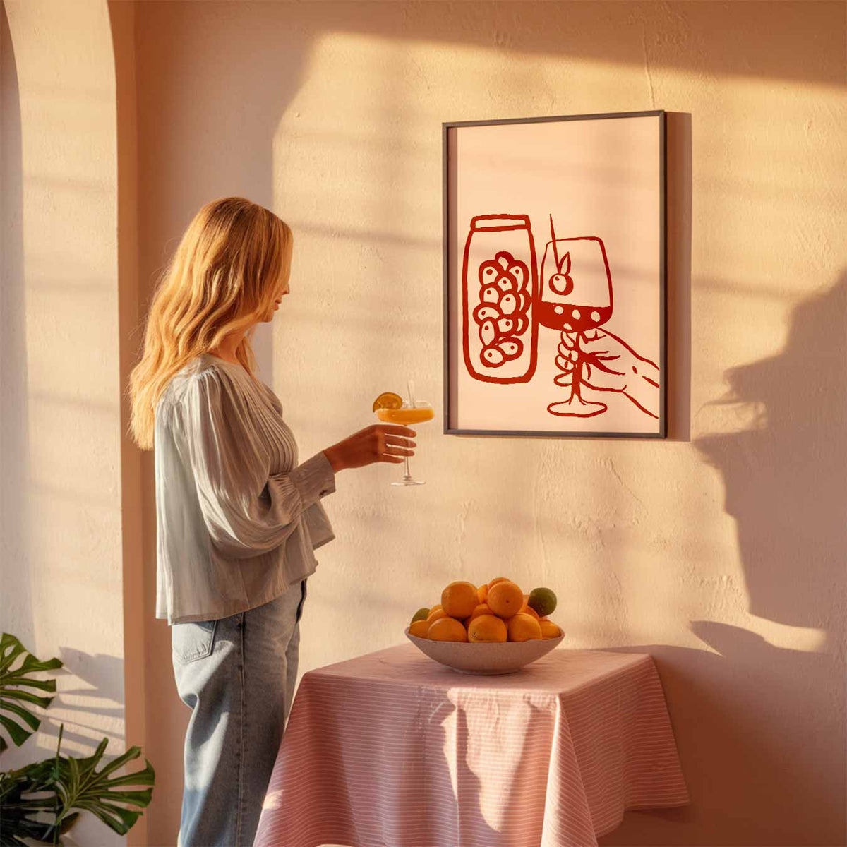 Cheers to Life Wijnposter – keuken poster als sfeervolle staande wanddecoratie