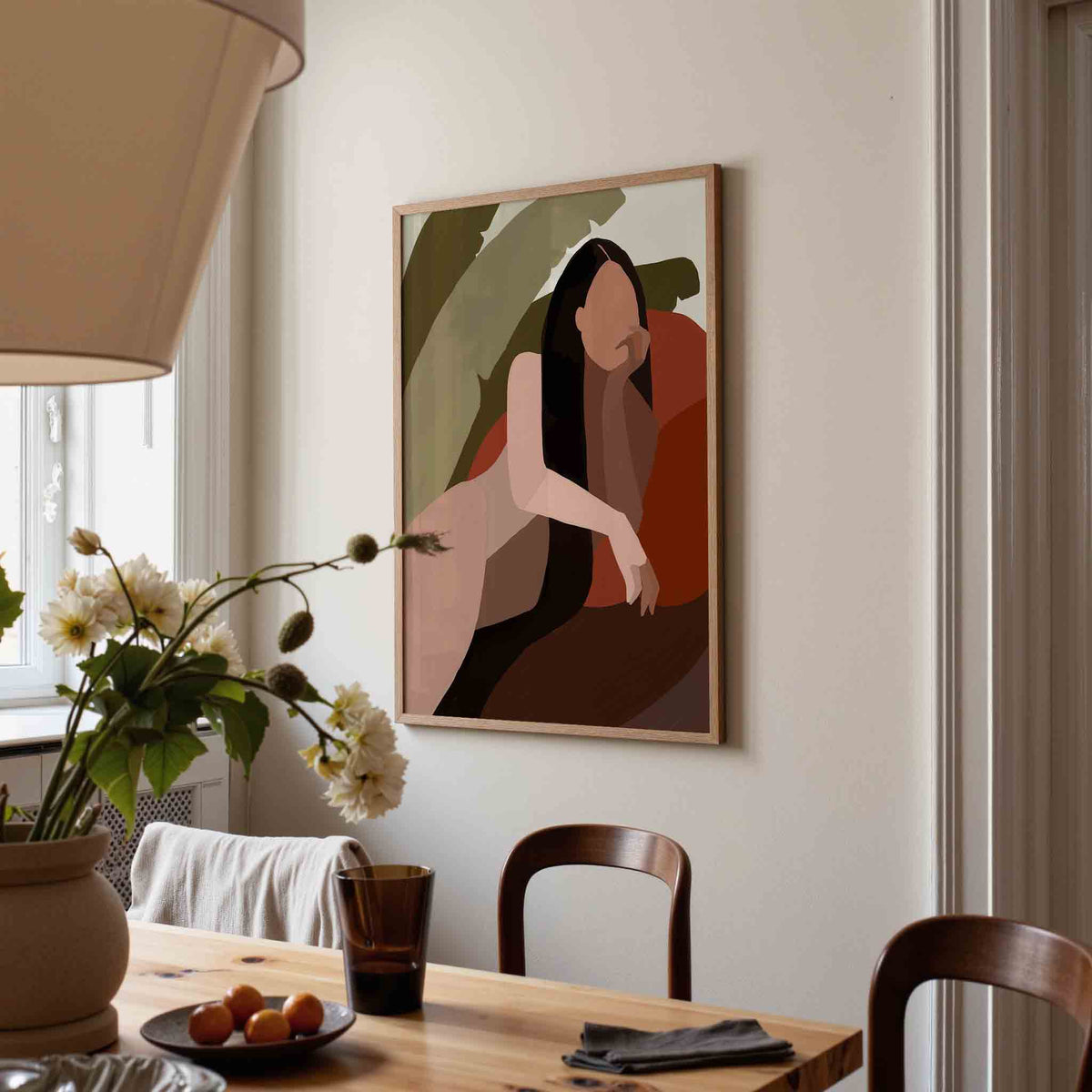 Liggende figuur – eigentijdse illustratie poster in staand formaat