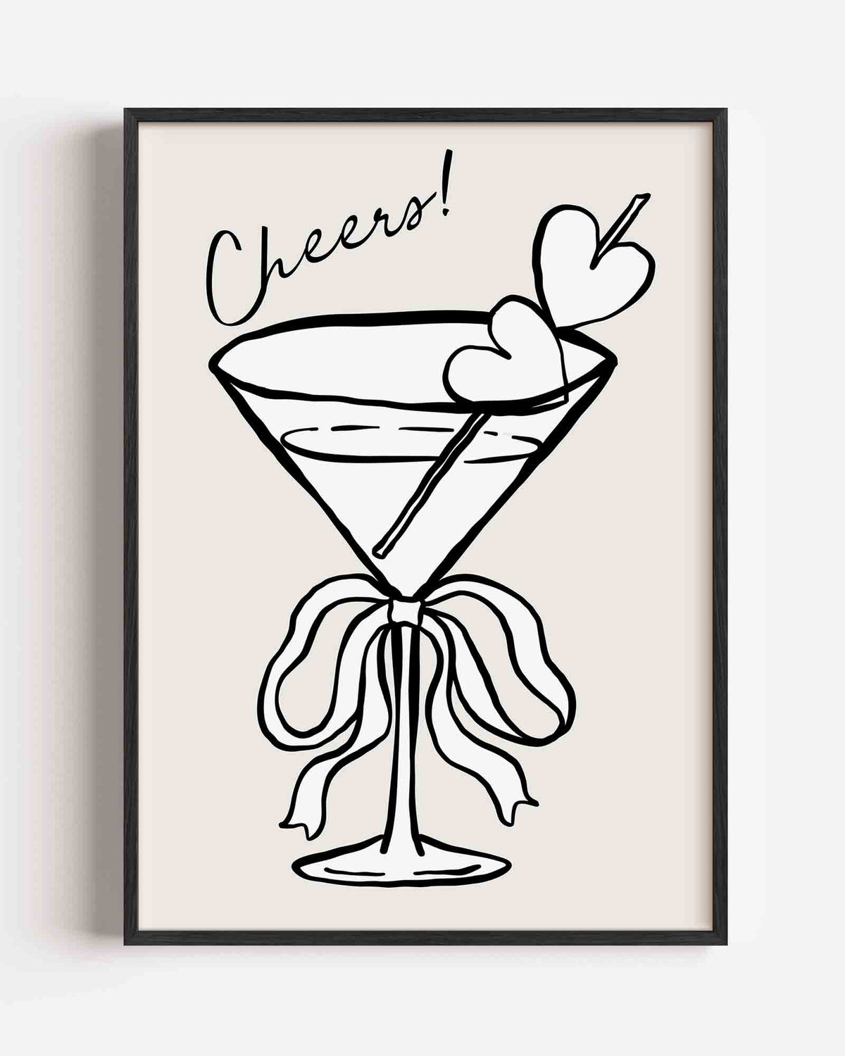 Cheers cocktailglas – Pop Art portret poster als wanddecoratie