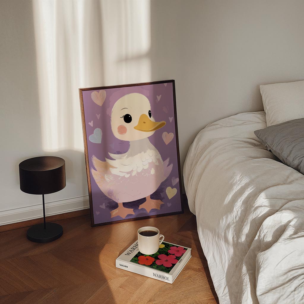 Schattige Eend Decoratieve – staande kinderkamer wanddecoratie van WallArtistic