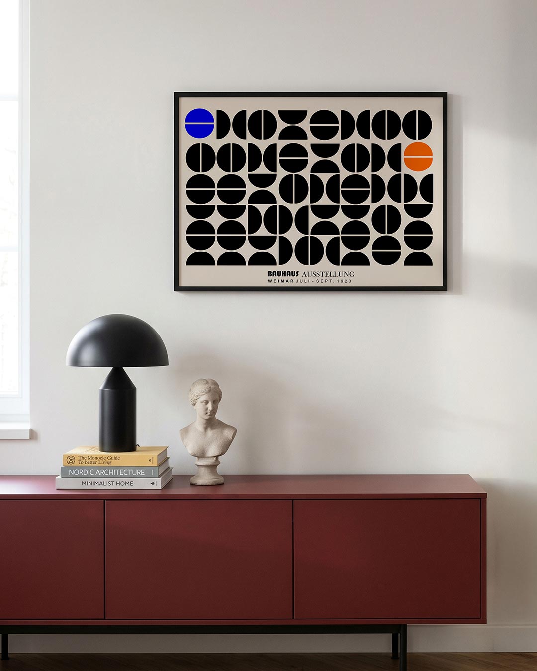 Vormritme en kleur – moderne Bauhaus wandkunst als poster