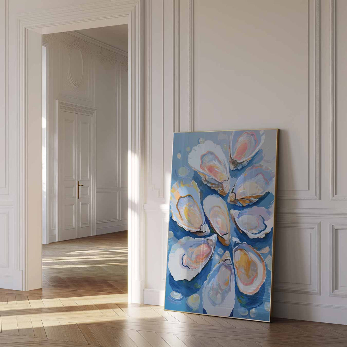 Oceanische Oester Droom – zomer poster als frisse staande wanddecoratie