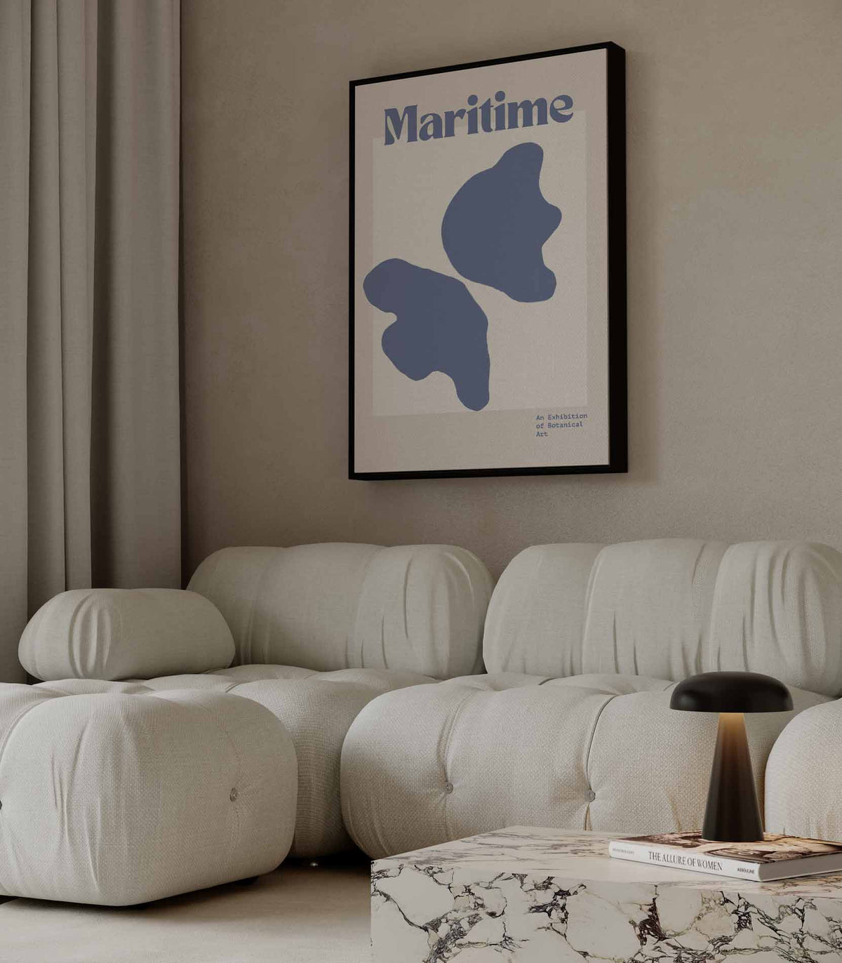 Maritime Botanische Sferen – staande wandkunst voor woonkamer of interieur