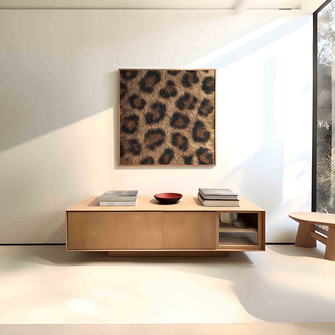Luipaardprint – vierkante jungle wanddecoratie van WallArtistic