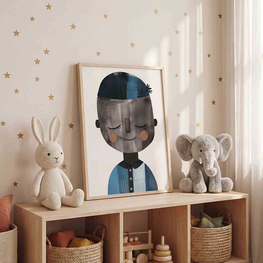 Lachend gezicht – staande kinderkamer wanddecoratie van WallArtistic