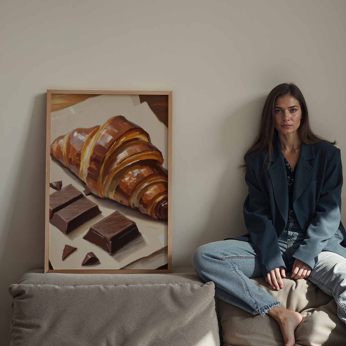 Croissant & Chocolade Kunstposter – staande keuken wanddecoratie van WallArtistic