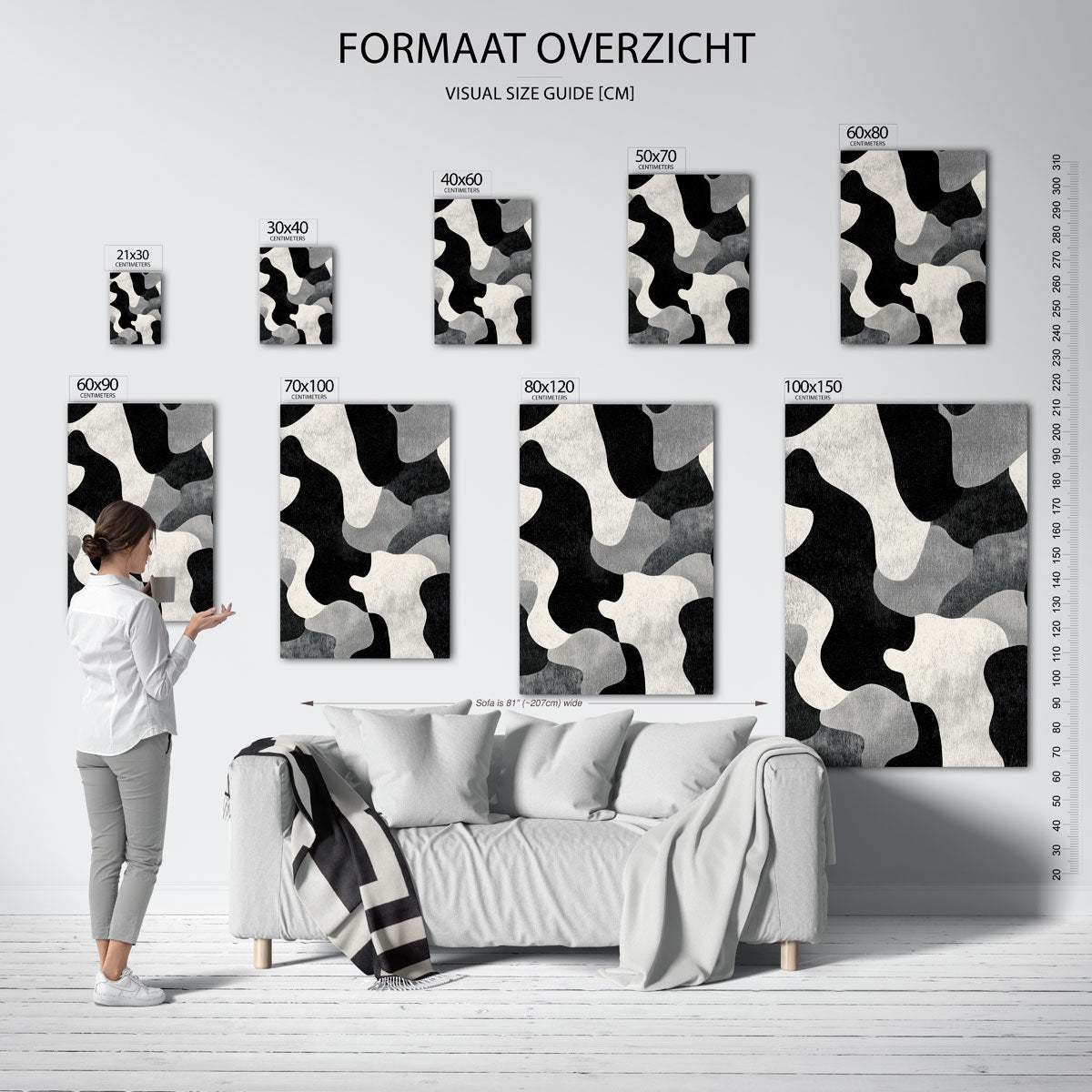 Abstracte vormen – staande muurposter met abstracte vormen