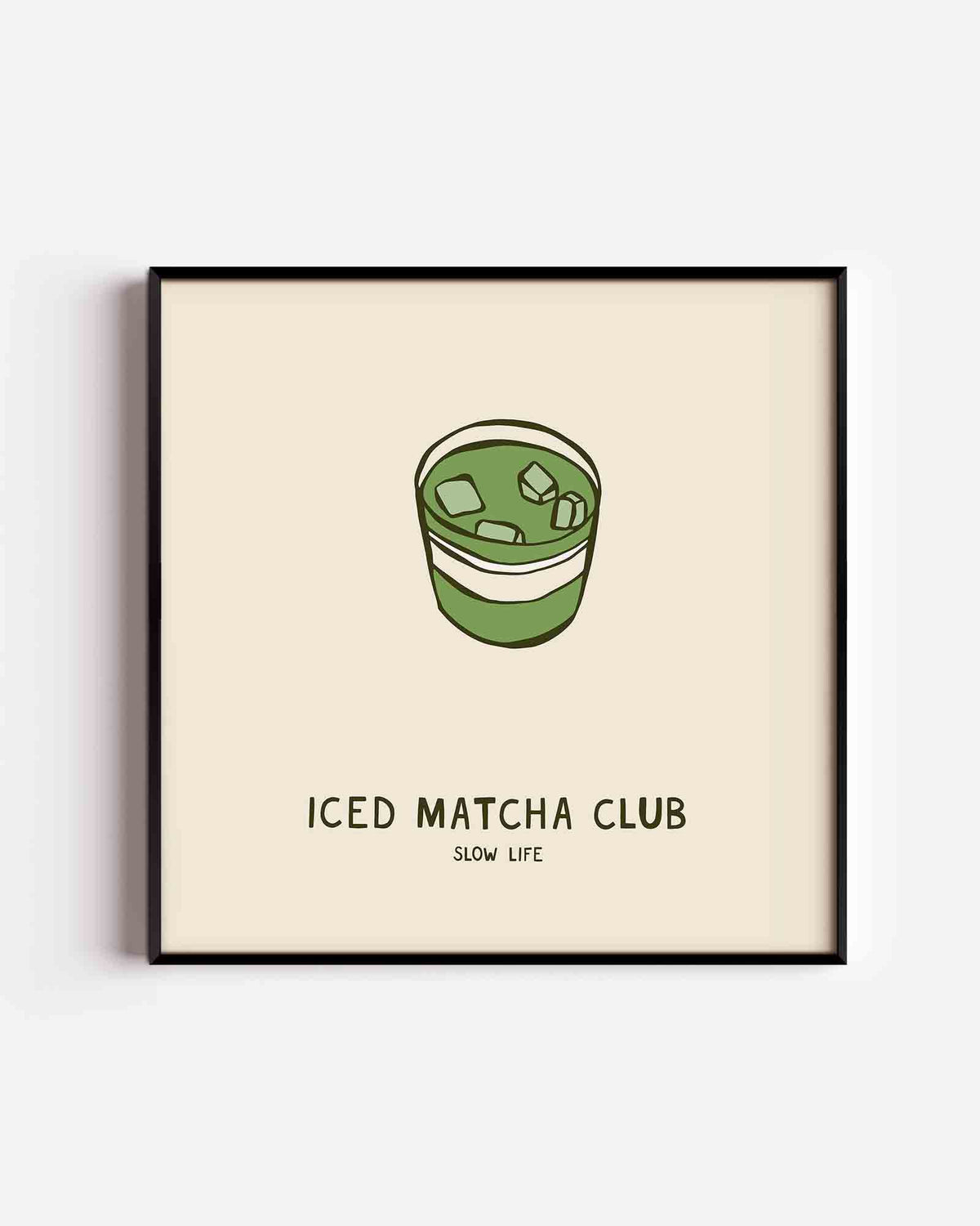 Iced matcha club – Aziatische vierkante poster als wanddecoratie