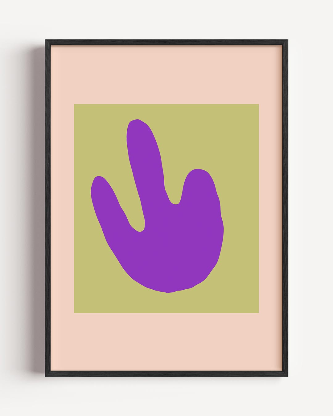 Moderne Abstracte Handafdruk – kleurrijke abstracte portret poster als wanddecoratie