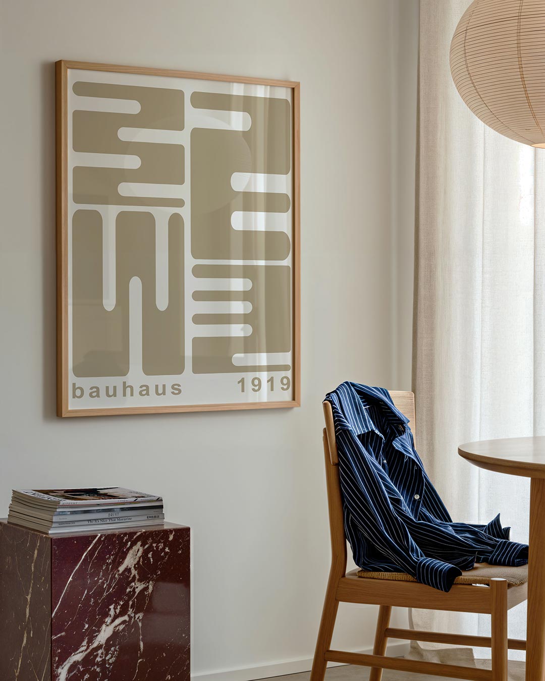 Vormritme en lijnen – geometrische poster in Bauhaus-stijl van WallArtistic
