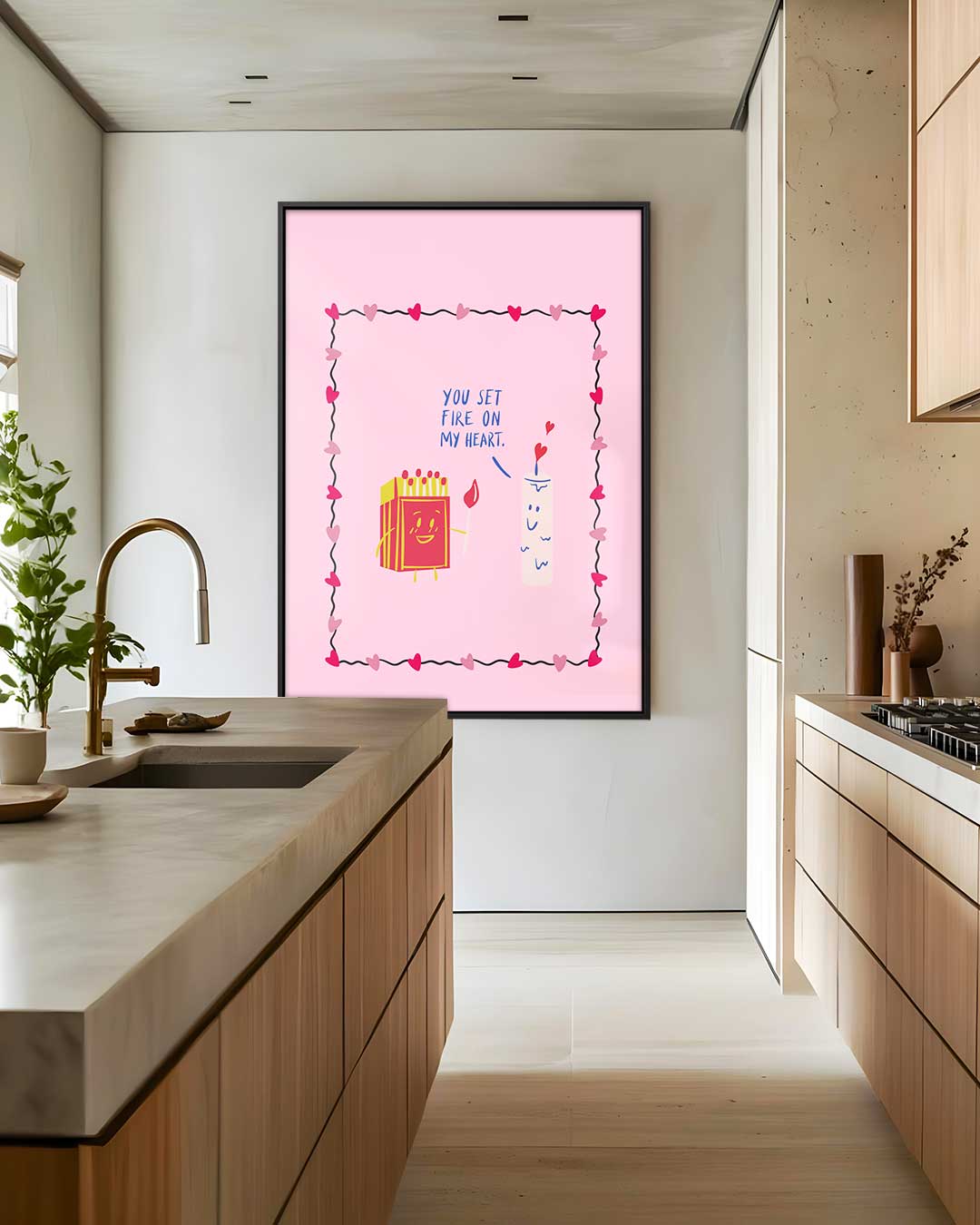Vurige Liefdeskaart – dibond wanddecoratie in staand formaat