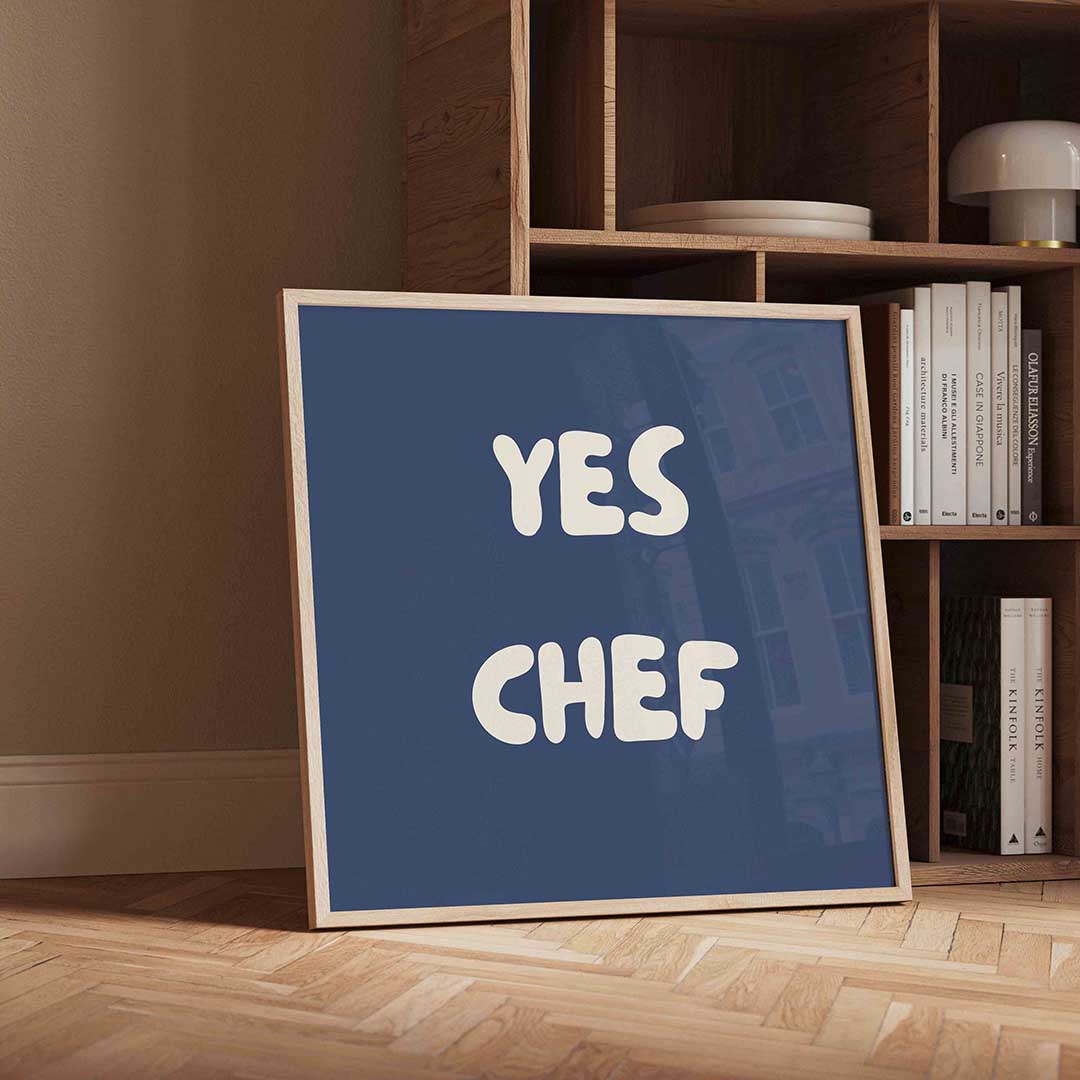 Yes chef – vierkante Pop Art wanddecoratie van WallArtistic