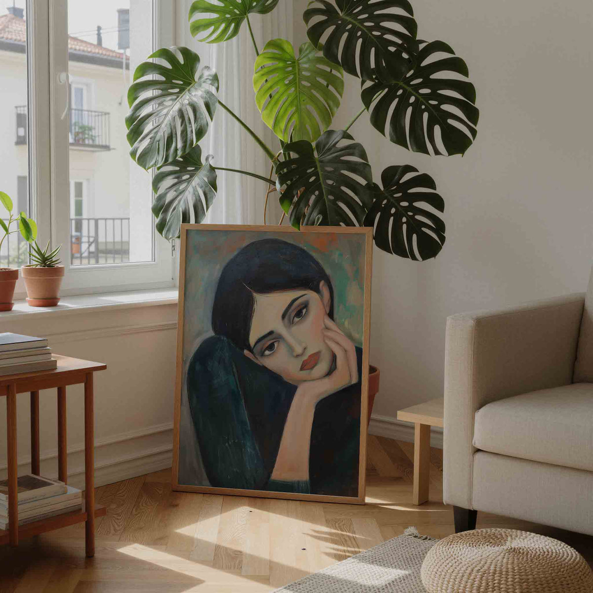 Portret van vrouw – moderne illustratie als portret poster