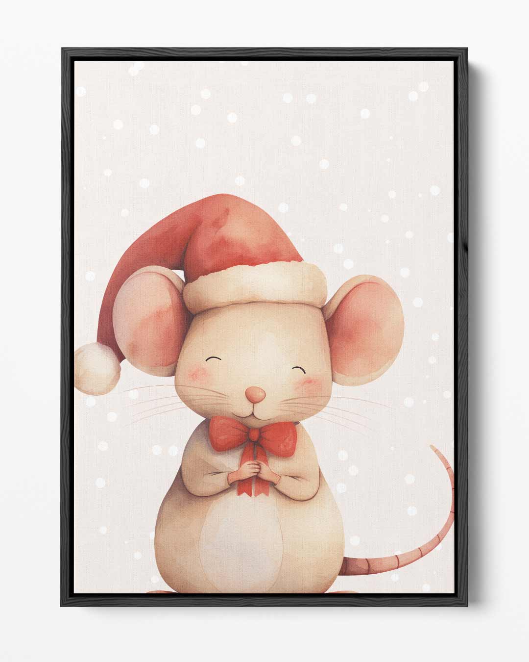 Kerstmis Muisje Illustratie – portret kunstwerk als wanddecoratie