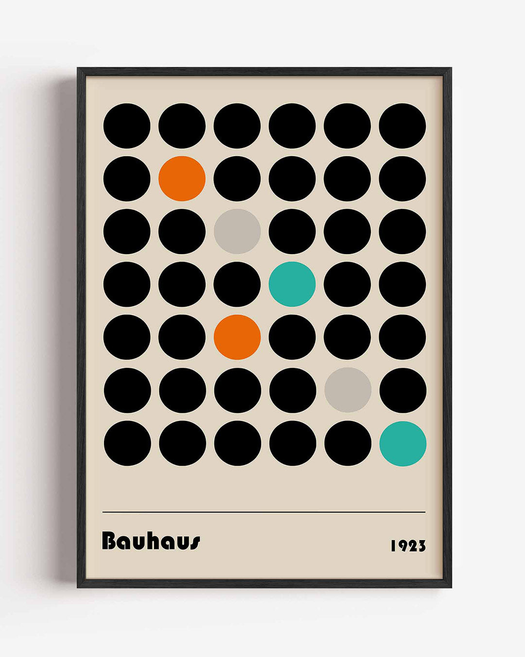 Cirkelpatroon en kleur – staande Bauhaus poster als wanddecoratie