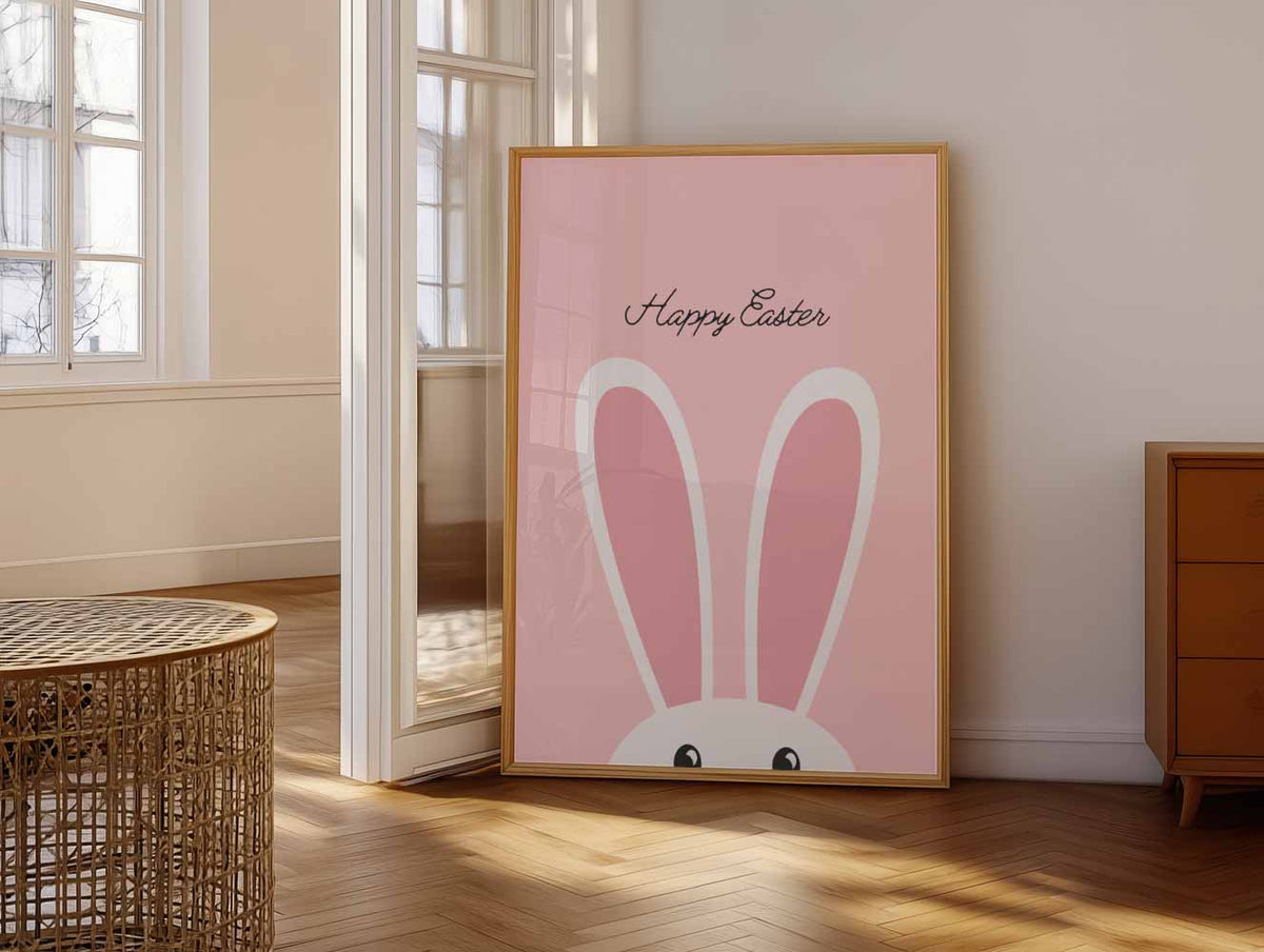Vrolijke Paas Bunny – vrolijke paasillustratie als portret poster