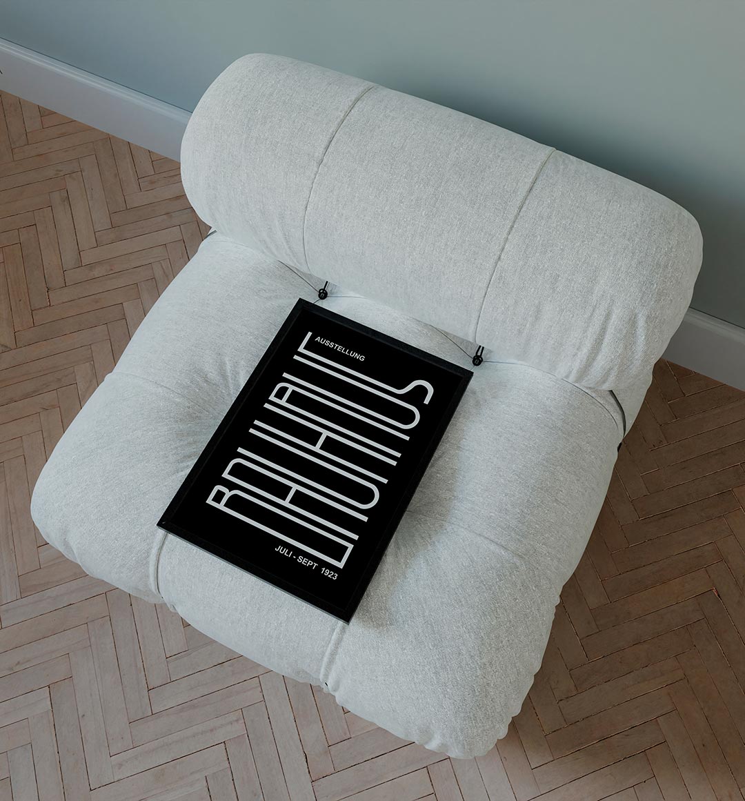 – staande Bauhaus poster voor aan de muur
