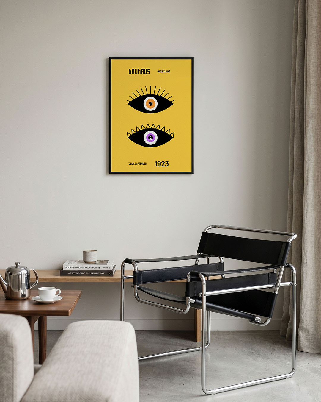 Oogvormen en kleur – geometrische Bauhaus poster in staand formaat