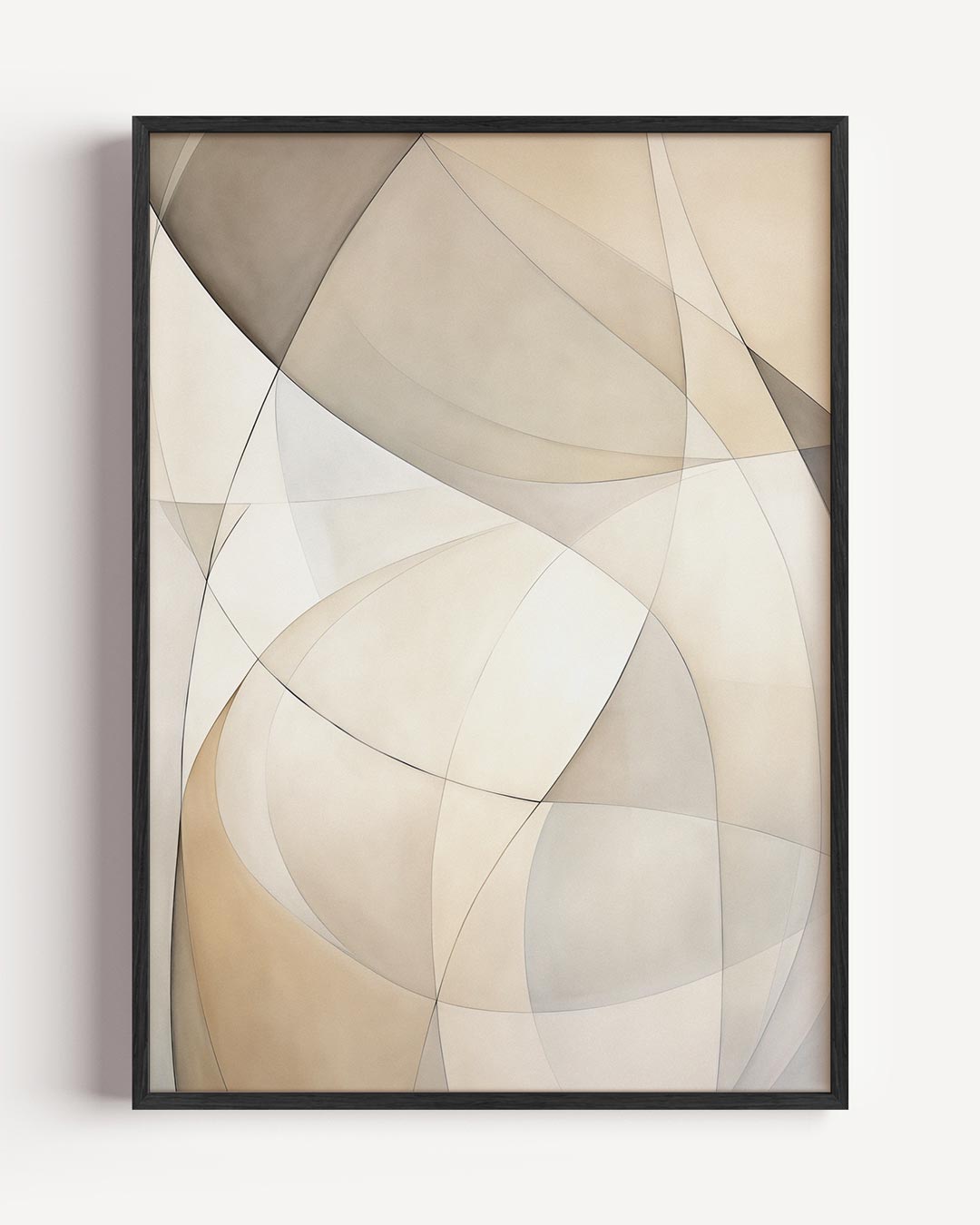 Abstracte beige vormen – elegante portret poster als wanddecoratie