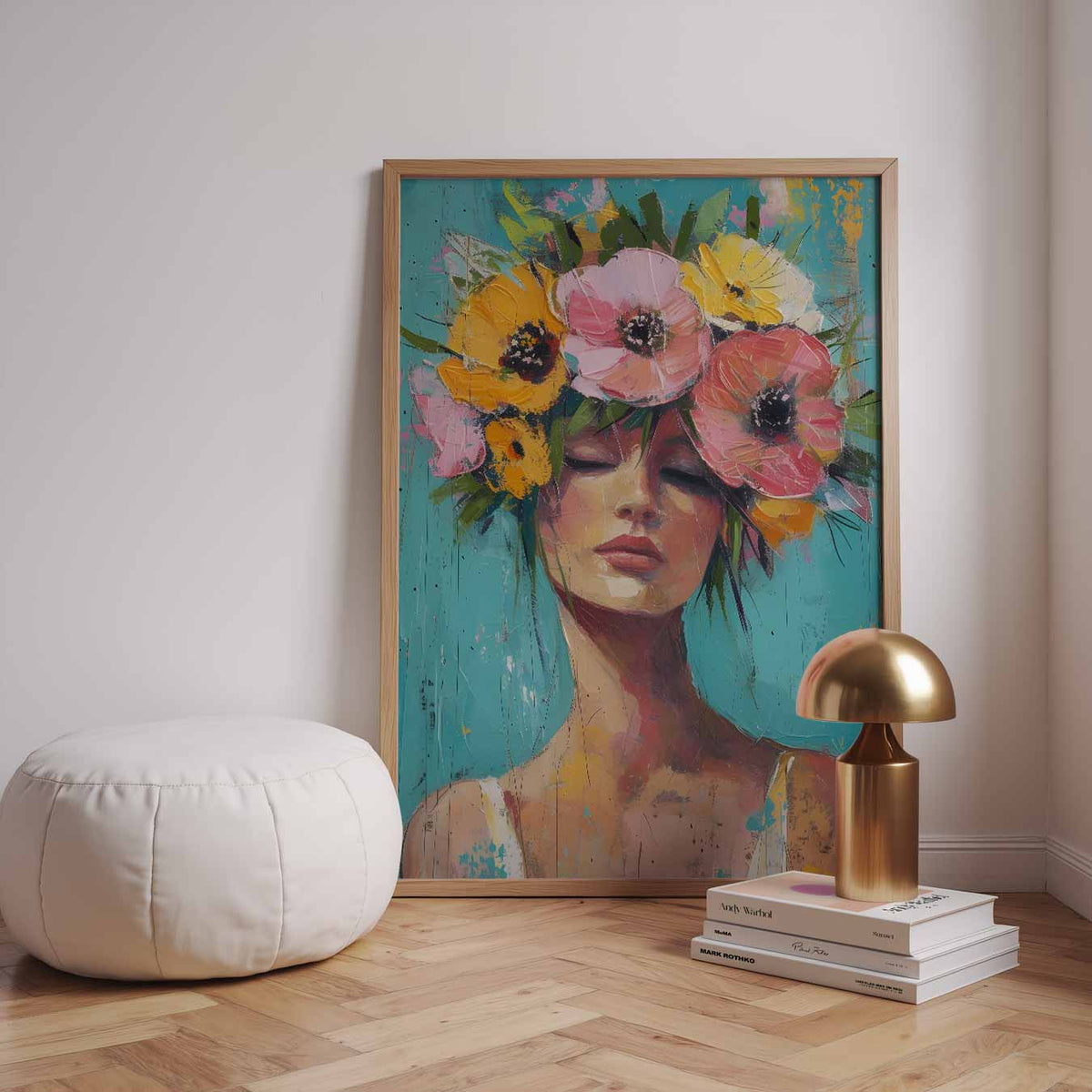 Bloemenkracht Vrouwelijke Portret – urban poster in staand formaat