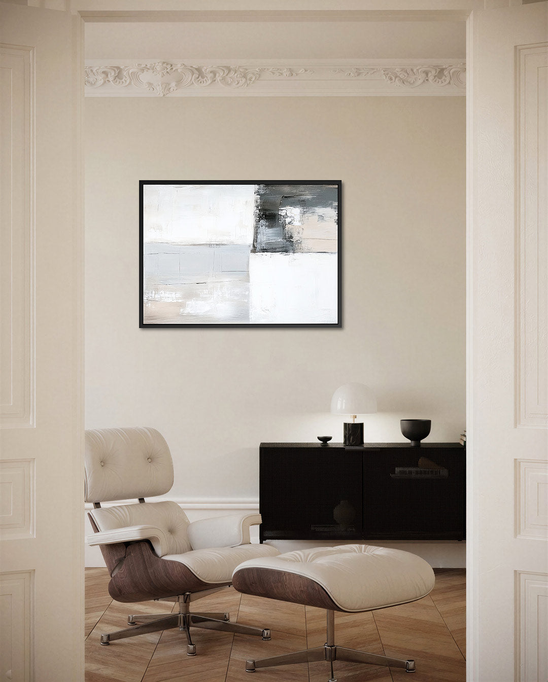 Geometrische compositie – Abstract kunstwerk – liggende wanddecoratie