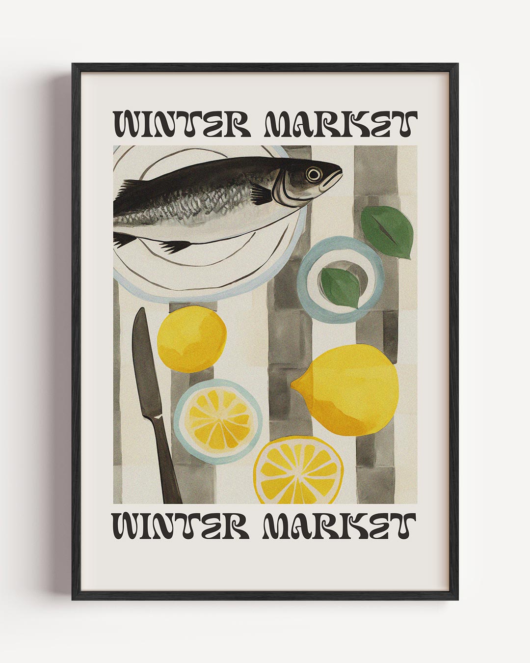 Winter Market Keukenposter – typografie portret poster als wanddecoratie