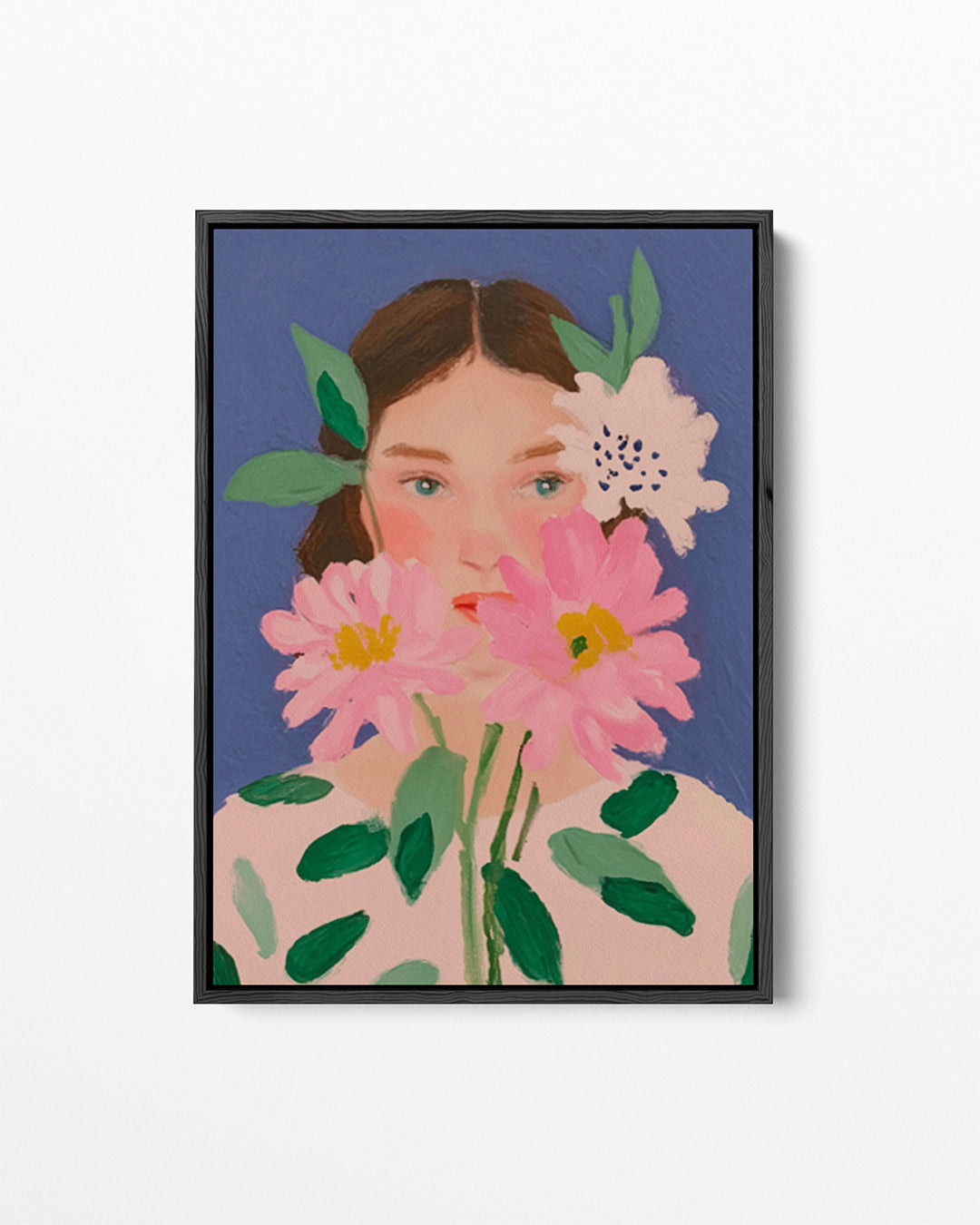 Bloemrijke portret – staand wanddecoratie kunstwerk
