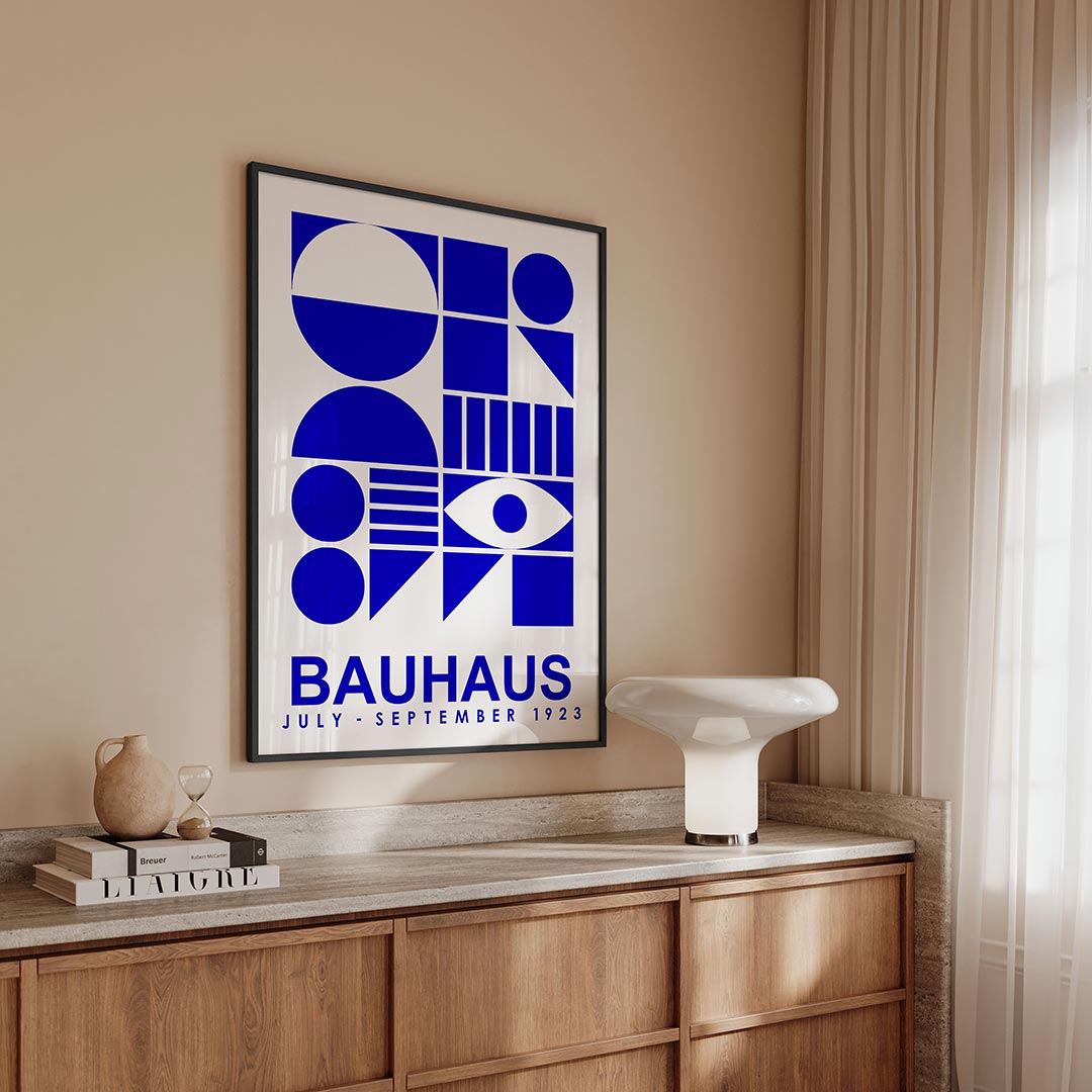 Vormen en vlakken – geometrische Bauhaus poster in staand formaat