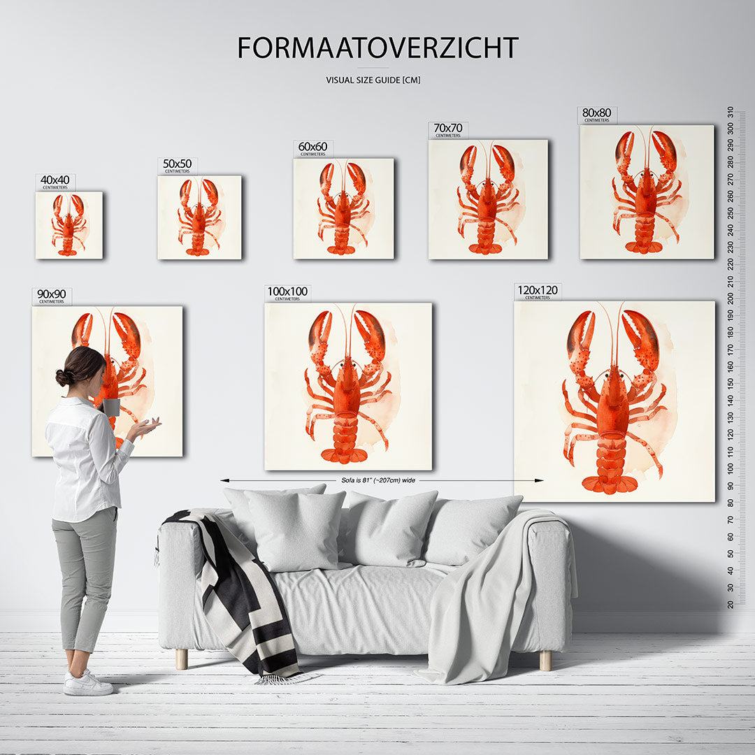 Kleurrijke kreeft illustratie kunstwerk – materiaalweergave – dit werk toont een gedetailleerde kreeft in levendige