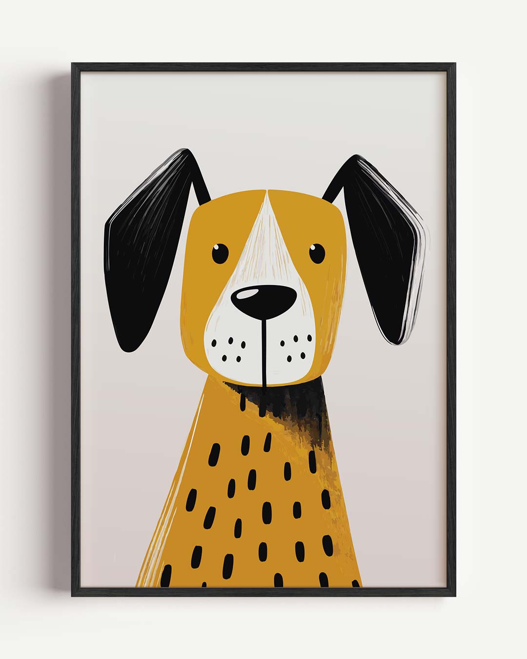 Schattige Hond Illustratie – kids portret poster als wanddecoratie