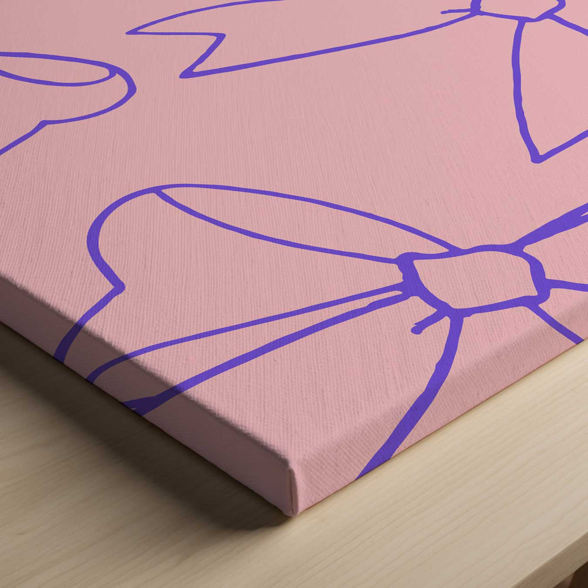 Speelse Strikjes – canvas kunstwerk als wanddecoratie