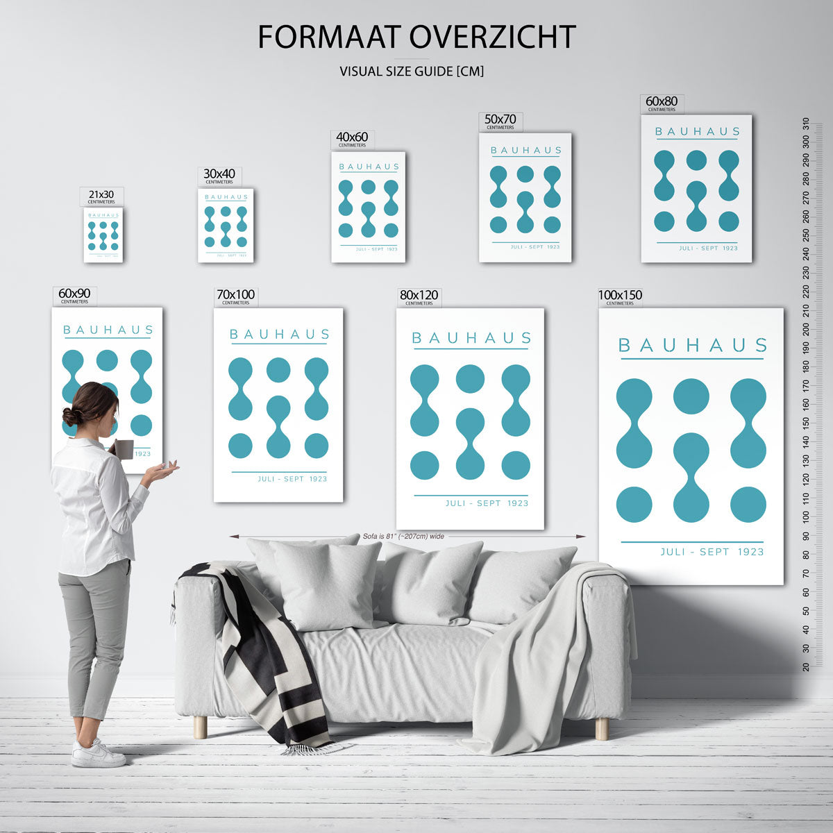Vorm en balans – geometrische poster in Bauhaus-stijl van WallArtistic