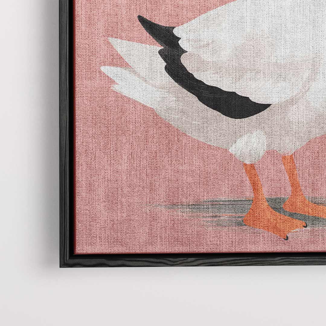 Stijlvolle Witte Gans Illustratie – plexiglas wanddecoratie in portret formaat