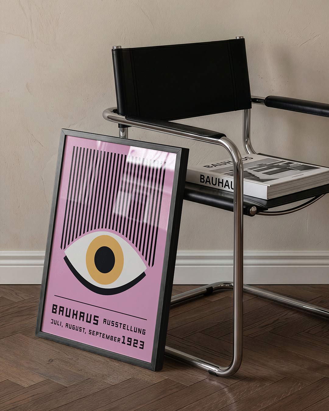 Lijnen en oog – staande Bauhaus poster voor aan de muur