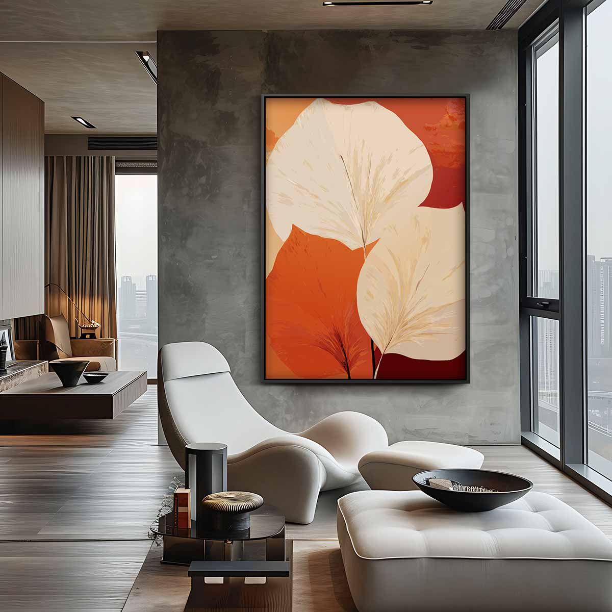 Blad in Herfstsfeer – canvas wanddecoratie in portret formaat