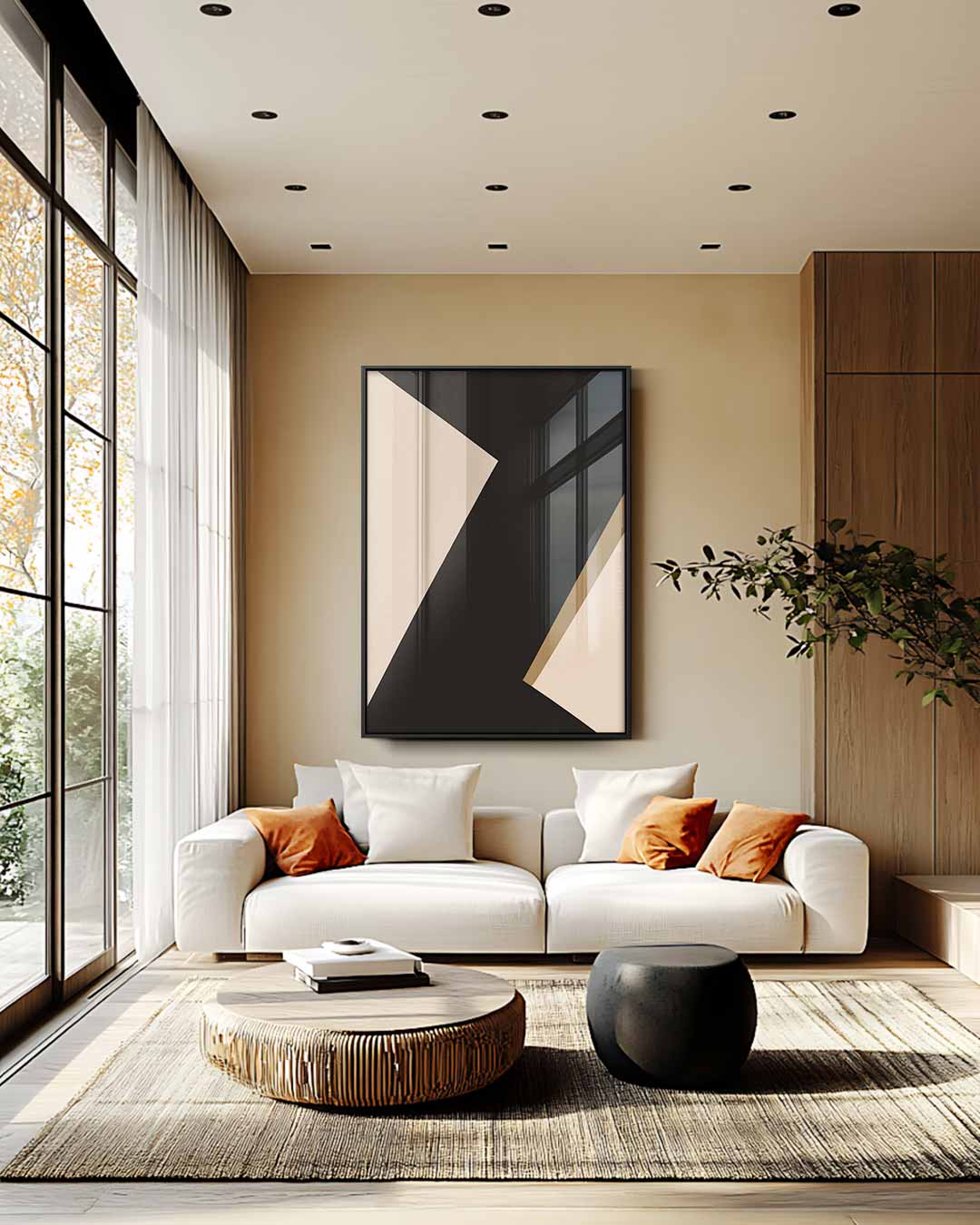 Abstract Elegantie – staande wandkunst voor woonkamer of interieur