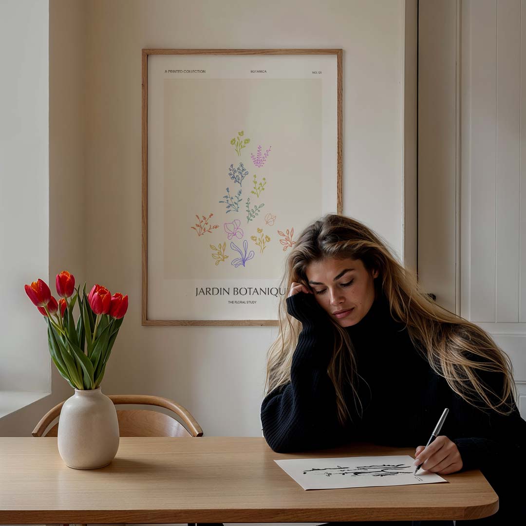 Botanische Bloemenpracht – bloemen poster in staand formaat