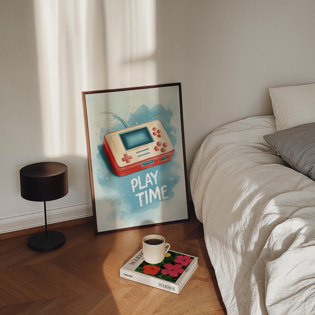 Retro Gaming – kinderposter in staand formaat