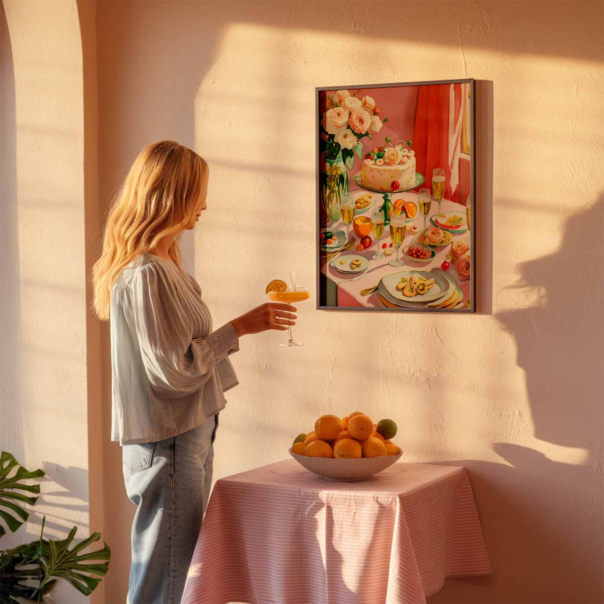 Romantische Tafelschikking – keuken poster als sfeervolle staande wanddecoratie