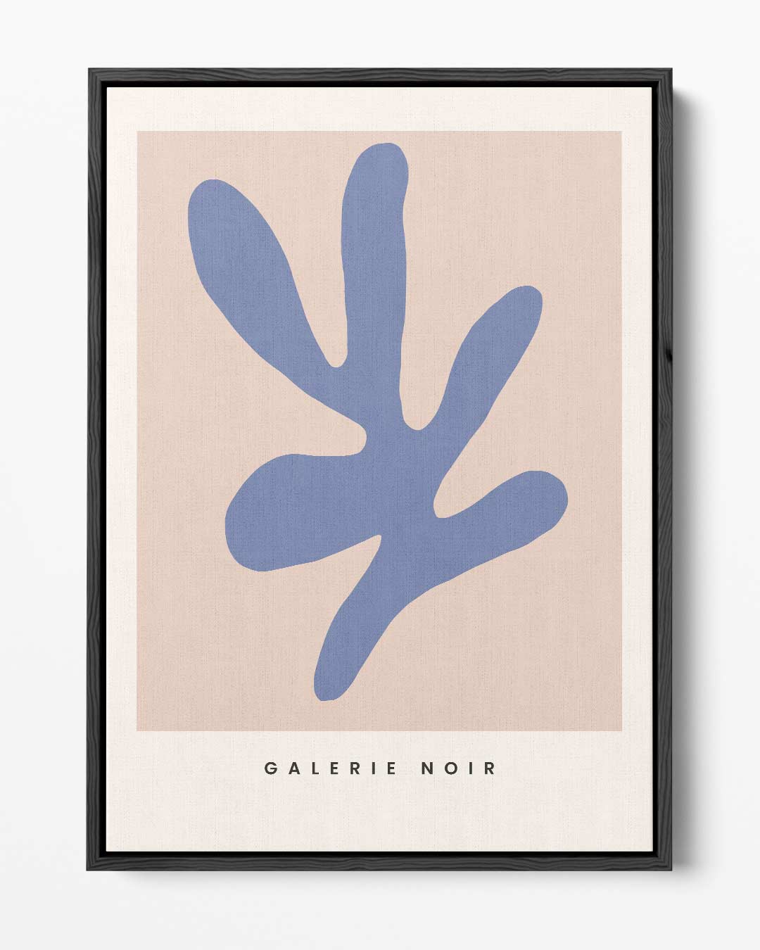 Abstracte Blauw Op Beige – portret kunstwerk als wanddecoratie