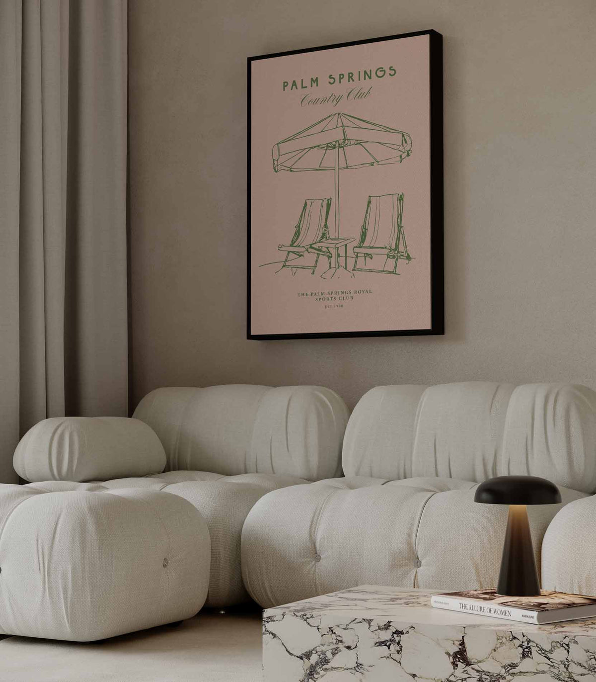 Palm Springs Country Club Poster – plexiglas wanddecoratie in portret formaat